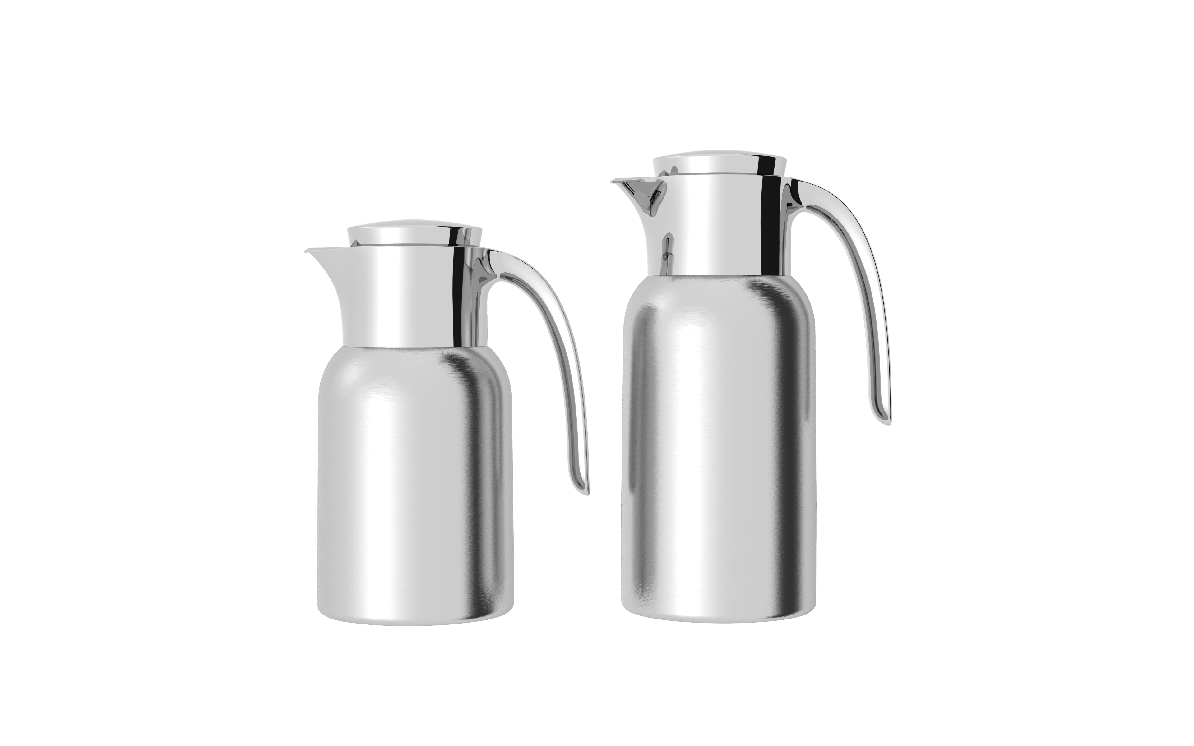 Regal by Ripple 2-Piece Full Stainless Steel Thermos Set – 1.0L Coffee Flask + 1.3L Tea Flask – Double Wall Vacuum Insulated with Steel Liner – Shining Silver Finish – TSC12Q-G