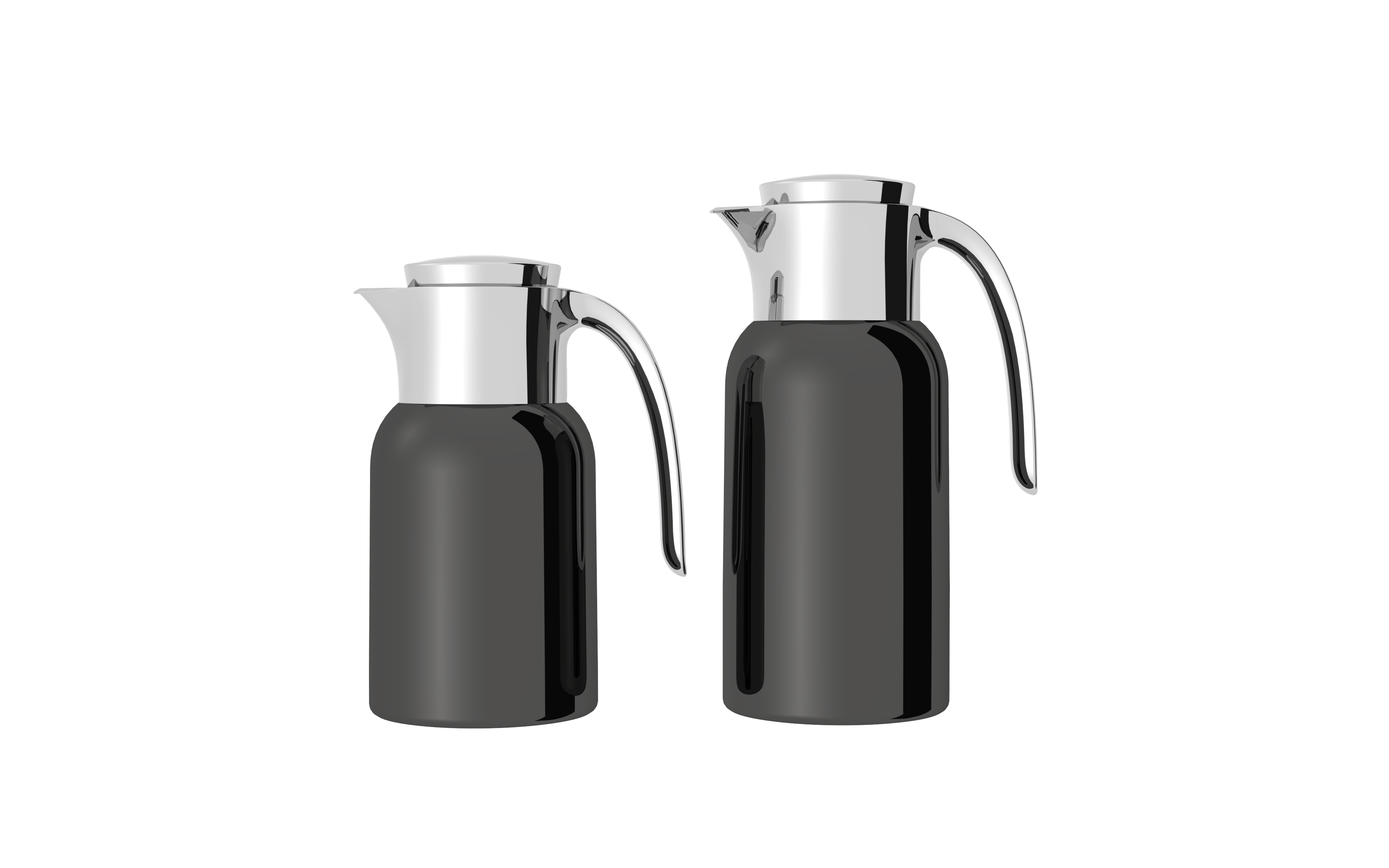 Regal by Ripple 2-Piece Full Stainless Steel Thermos Set – 1.0L Coffee Flask + 1.3L Tea Flask – Double Wall Insulated with Steel Liner – Jet Black with Silver Finish – TSC12Q-GS JET BLACK