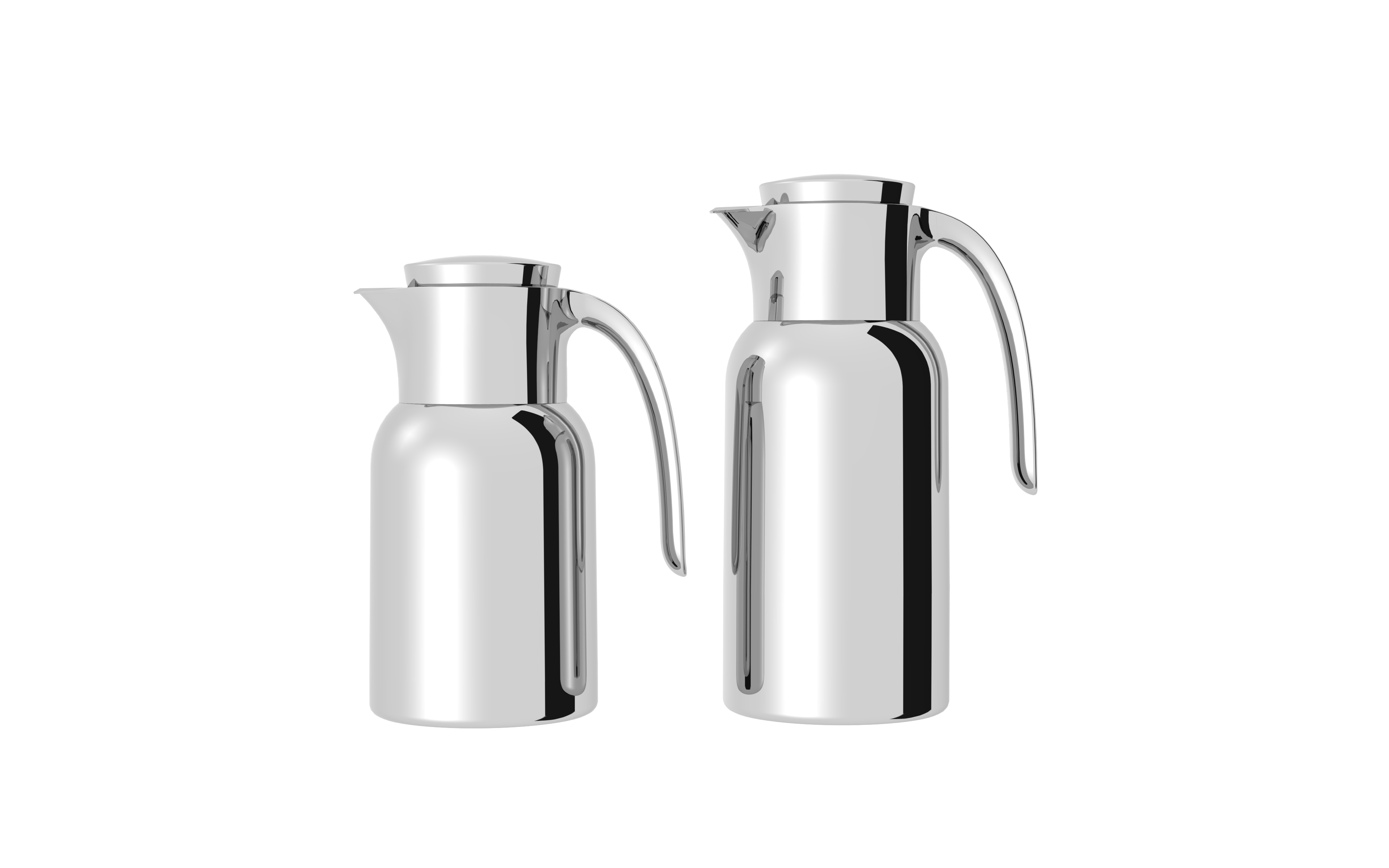 Regal by Ripple 2-Piece Full Stainless Steel Thermos Set – 1.0L Coffee Flask + 1.3L Tea Flask – Double Wall Insulated with Steel Liner – Full Polished Silver Finish – TSC12Q-GS FULL SILVER