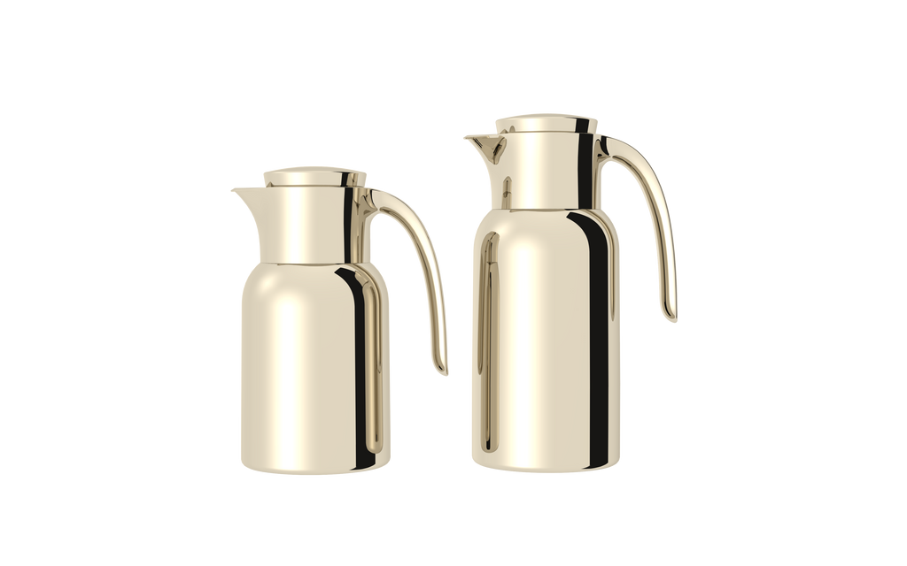 Regal by Ripple 2-Piece Full Stainless Steel Thermos Set – 1.0L Coffee Flask + 1.3L Tea Flask – Double Wall Insulated with Steel Liner – Elegant Champagne Gold Finish – TSC12Q-GS
