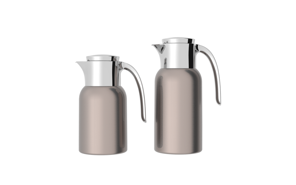 Regal by Ripple 2-Piece Full Stainless Steel Thermos Set – 1.0L Coffee Flask + 1.3L Tea Flask – Double Wall Insulated with Steel Liner – Elegant Copper with Silver Finish – TSC12Q-GP COPPER