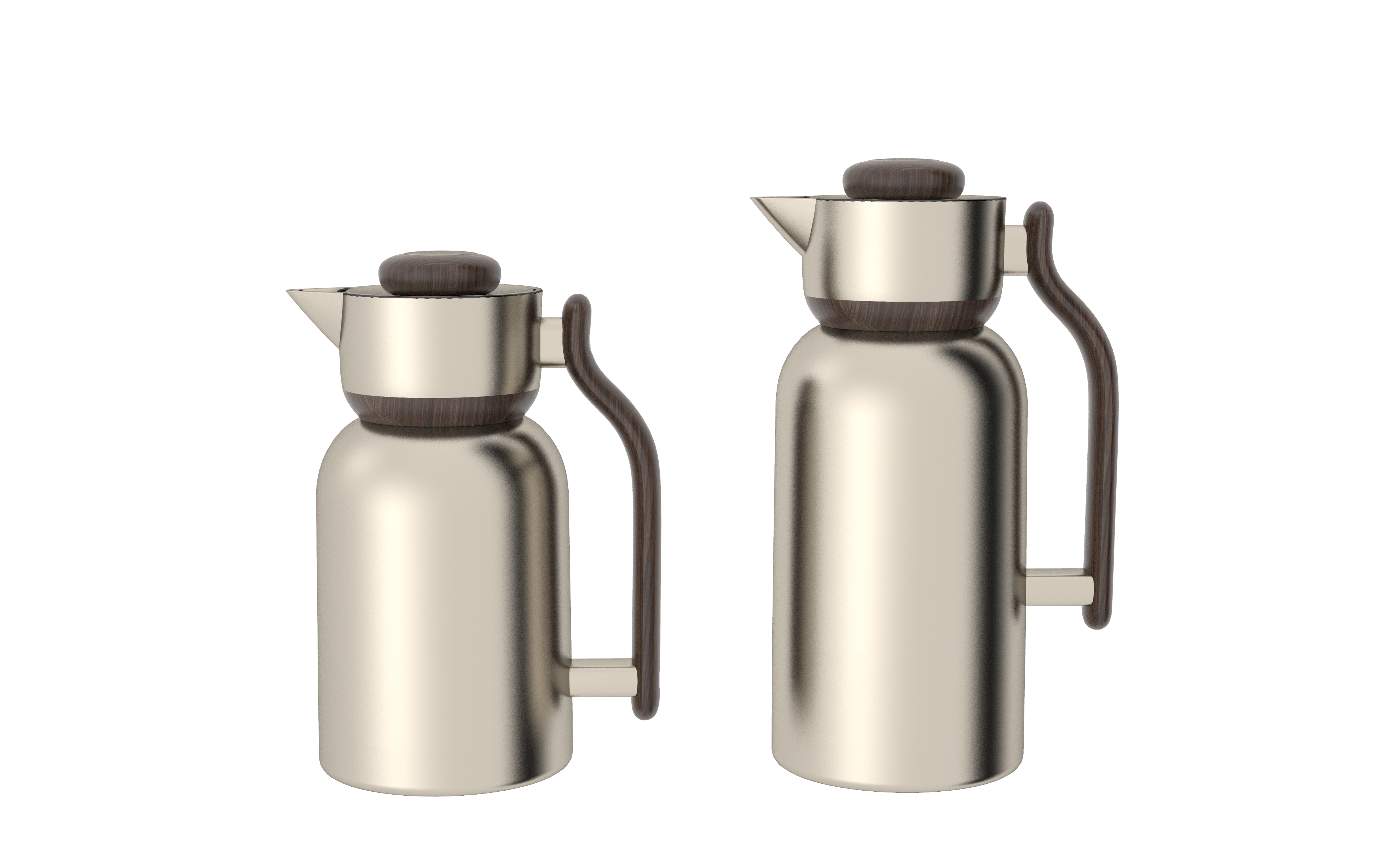 Ripple Regal Vacuum Flask Set – 1.0L & 1.3L Double Wall Stainless Steel Insulated Beverage Server, Matt Light Coffee with Wooden Finish, Hot & Cold Drink Serving Set
