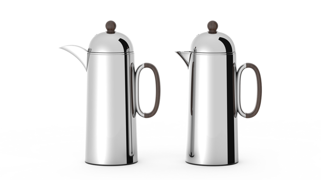 Regal by Ripple 1L + 1L Vacuum Flask Set – Double Wall Stainless Steel Coffee & Tea Server with Glass Liner, Insulated Hot & Cold Beverage Carafe, Elegant Arabic Dallah Style (8 Colors Available)