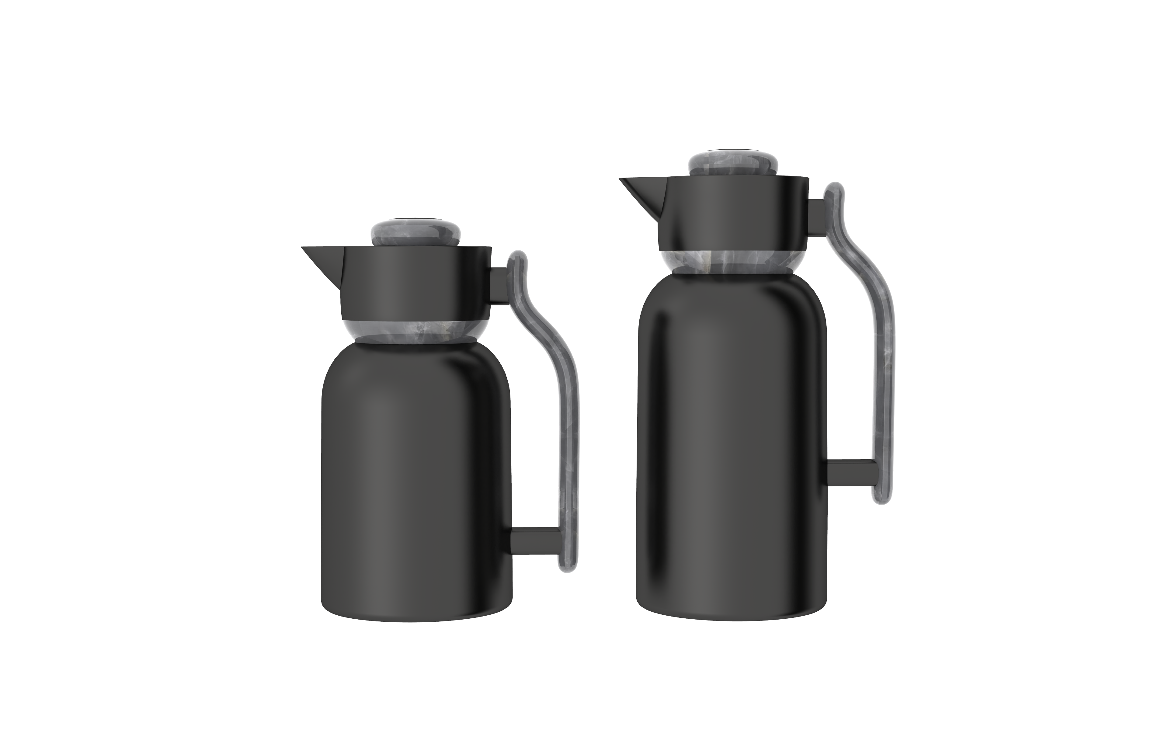 Regal Vacuum Flask Set by Ripple – 1.0L & 1.3L Double Wall Stainless Steel Beverage Server, Matt Black & Gray, Hot & Cold Insulated Flask Set