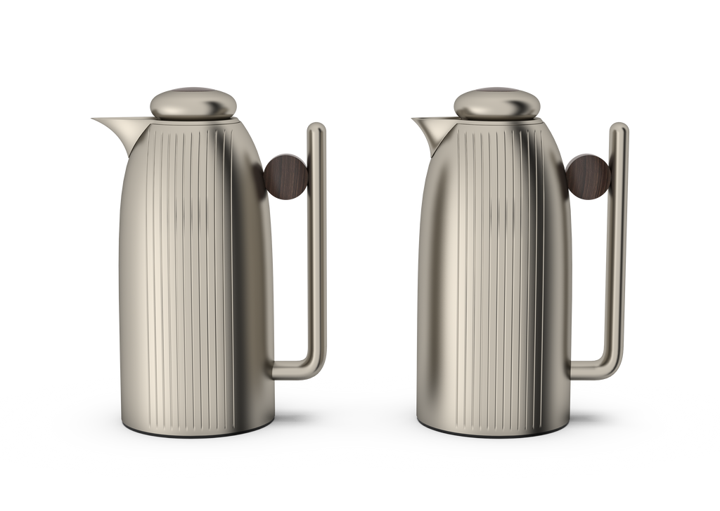 Regal by Ripple 1L + 1L Vacuum Insulated Flask Set – Double Wall Stainless Steel with Glass Liner, Hot & Cold Beverage Server, Luxury Coffee & Tea Jug (2 Pieces)