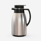 Vacuum Flask with Glass Liner – Stainless Steel Thermos Jug, Gray + Black Design – Hot & Cold Beverage Dispenser – 1.0L to 1.9L, Elegant & Durable