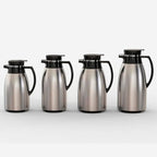 Vacuum Flask with Glass Liner – Stainless Steel Thermos Jug, Gray + Black Design – Hot & Cold Beverage Dispenser – 1.0L to 1.9L, Elegant & Durable