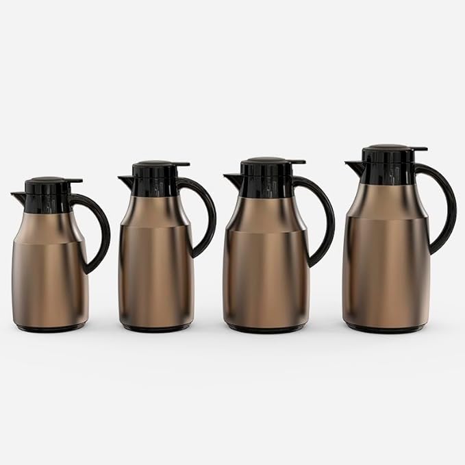 Vacuum Flask Copper Edition – Stainless Steel Body with Glass Liner, Thermos Jug 1.0L to 1.9L – Elegant Copper Finish, Leakproof, Keeps Drinks Hot & Cold - Regal