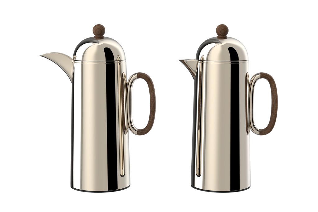 Regal by Ripple 1L + 1L Vacuum Flask Set – Double Wall Stainless Steel Coffee & Tea Server with Glass Liner, Insulated Hot & Cold Beverage Carafe, Elegant Arabic Dallah Style (8 Colors Available)
