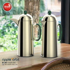 Regal by Ripple 1L + 1L Vacuum Flask Set – Double Wall Stainless Steel Coffee & Tea Server with Glass Liner, Insulated Hot & Cold Beverage Carafe, Elegant Arabic Dallah Style (8 Colors Available)