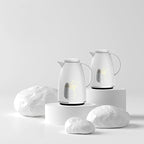 RBS Vacuum Flask Set– Plastic Body with Glass Liner – White Design – Regal by Ripple – Elegant Thermal Insulation for Hot & Cold Beverages