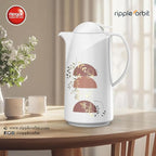 REGAL by Ripple - Vacuum Flask Set 0.5L + 1.0L | Elegant White Design | Plastic Body with Glass Liner | Hot & Cold Beverage Thermal Carafe