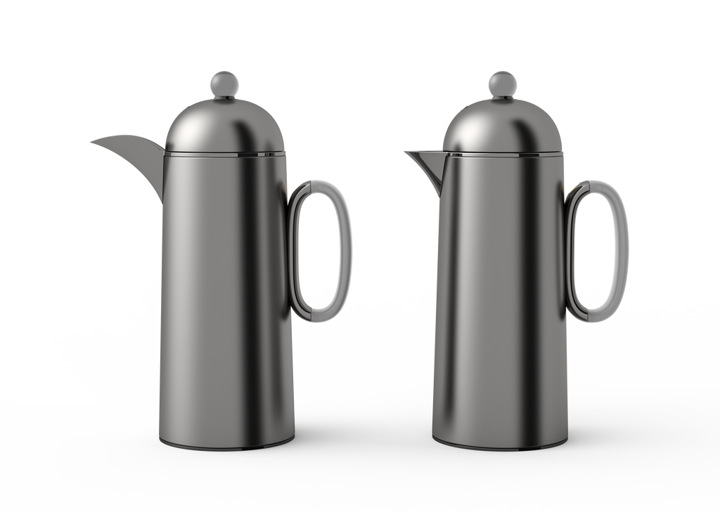 Regal by Ripple 1L + 1L Vacuum Flask Set – Double Wall Stainless Steel Coffee & Tea Server with Glass Liner, Insulated Hot & Cold Beverage Carafe, Elegant Arabic Dallah Style (8 Colors Available)