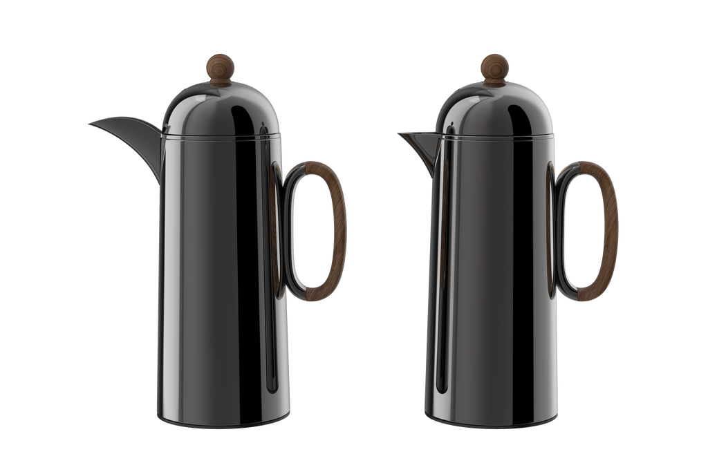 Regal by Ripple 1L + 1L Vacuum Flask Set – Double Wall Stainless Steel Coffee & Tea Server with Glass Liner, Insulated Hot & Cold Beverage Carafe, Elegant Arabic Dallah Style (8 Colors Available)