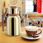 Double Wall Vacuum Flask Set – 1.0L + 1.3L Insulated Thermal Flask | Coffee Gold Finish, Stainless Steel Body | Hot & Cold Beverage Server, Elegant for Home & Office