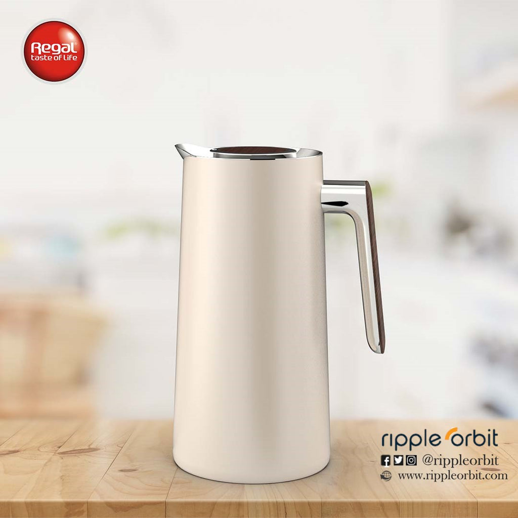 Regal by Ripple 1L Vacuum Flask, Stainless Steel Body with Glass Liner, Painted Finish