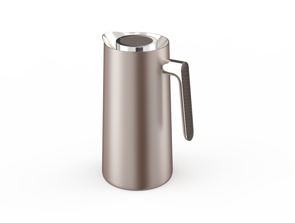 Ripple Regal Insulated Coffee & Tea Server 1L, Stainless Steel Body with Glass Liner, Metal Finish