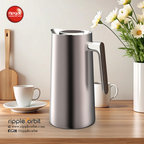 Ripple Regal Insulated Coffee & Tea Server 1L, Stainless Steel Body with Glass Liner, Metal Finish