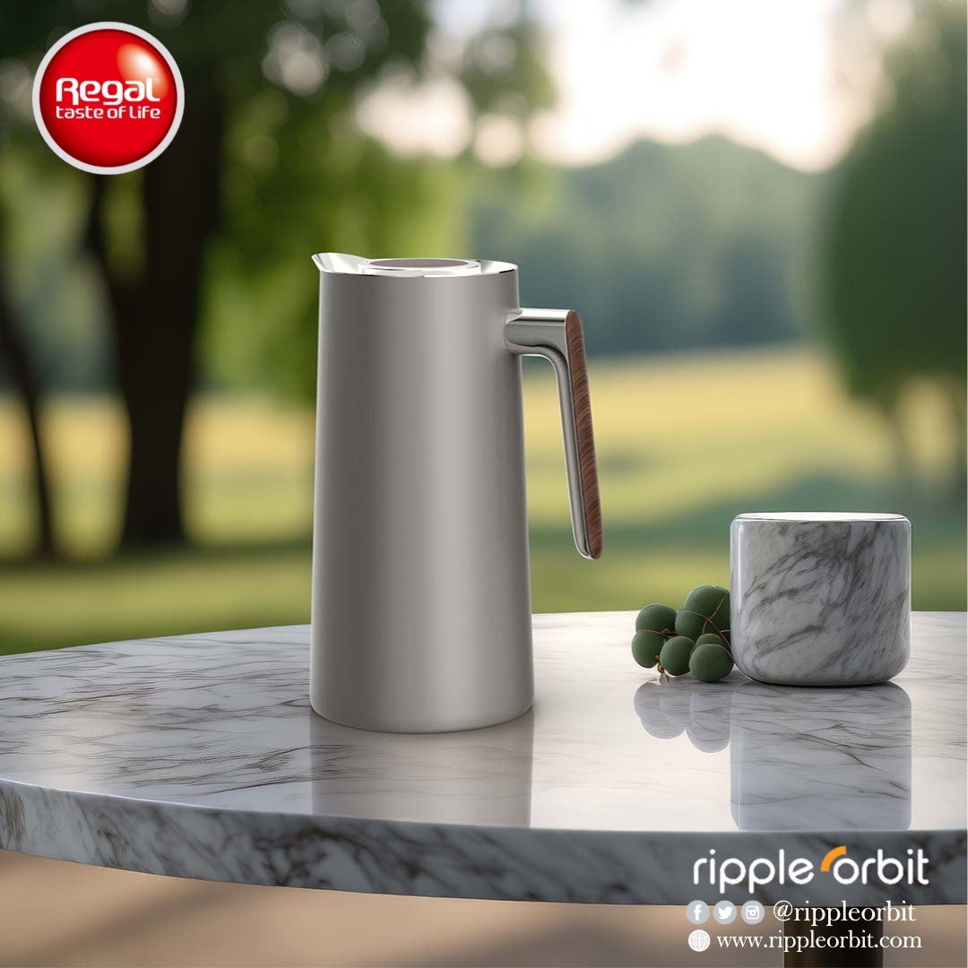 Regal by Ripple 1L Vacuum Flask, Stainless Steel Body with Glass Liner, Painted Finish