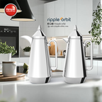 Regal by Ripple Vacuum Flask Set (2 x 1L), Double Wall Stainless Steel Body with Glass Liner, Hot & Cold Insulated Vacuum Jugs, Leak-Resistant, for Arabic Coffee & Tea