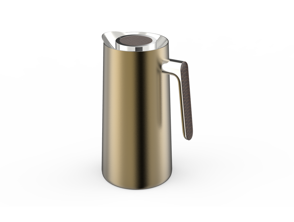 Ripple Regal Insulated Coffee & Tea Server 1L, Stainless Steel Body with Glass Liner, Metal Finish
