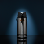 Air Pot Dispenser – 1.9L Stainless Steel Body with Glass Liner | Pump Action Vacuum Flask | Keeps Beverages Hot or Cold | Silver with Black Lid – Ideal for Events & Office