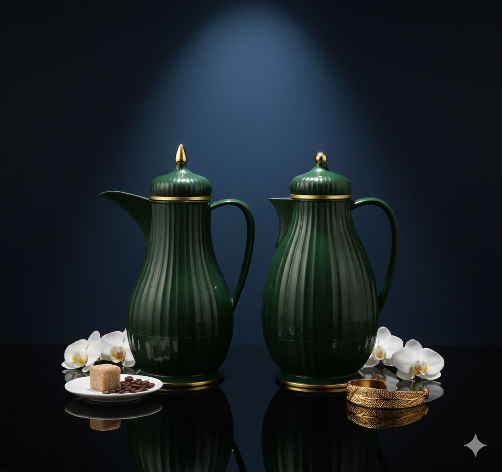 Regal by Ripple 2-Piece Premium Thermos Set – 0.35L Coffee Flask + 0.6L Tea Flask – Dark Green, Dark Gray, Ivory, Light Coffee, Light Smoke Gray – ABS Body with Glass Liner