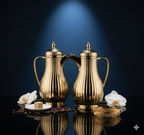 Regal by Ripple Luxury 2-Piece Thermos Set – 0.35L Coffee Flask + 0.6L Tea Flask – Gold / Silver / Jet Black – ABS Body with Glass Liner – Hot & Cold Vacuum Flask