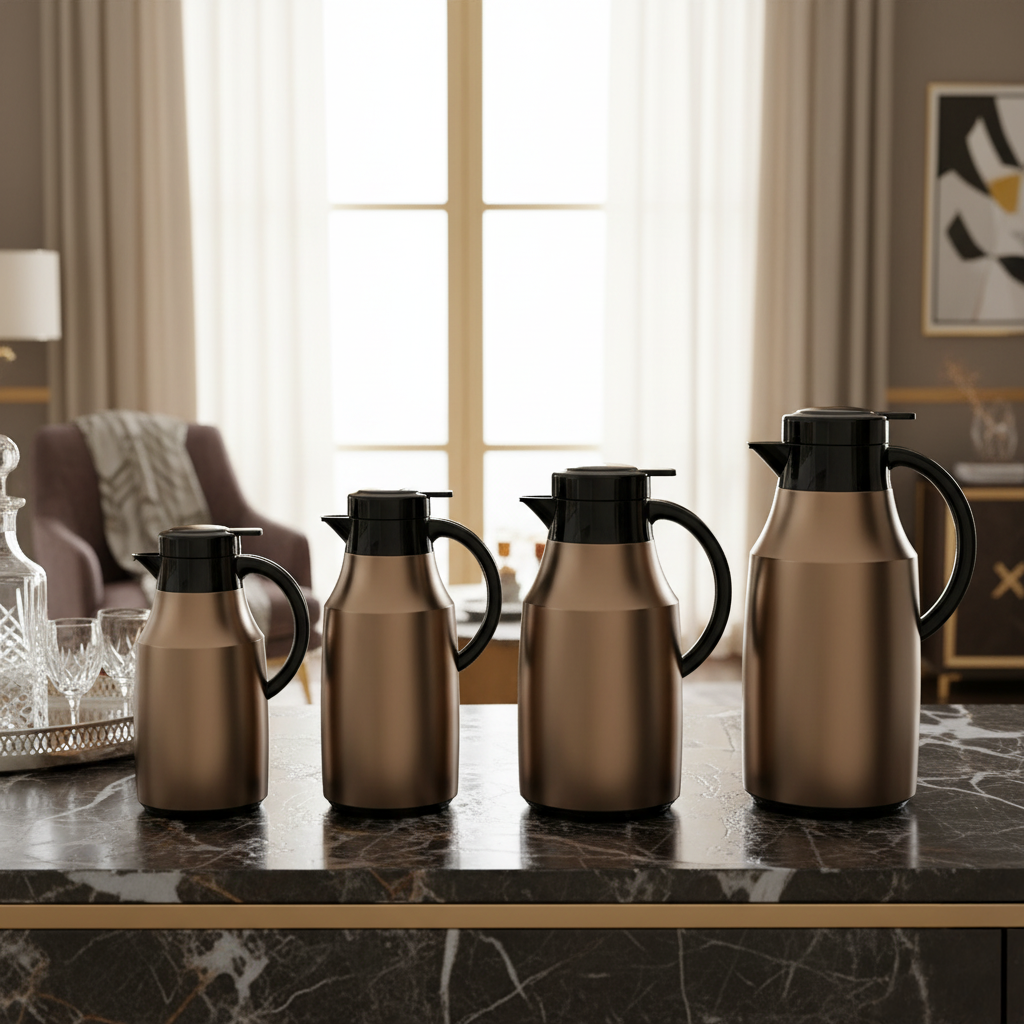 Vacuum Flask Copper Edition – Stainless Steel Body with Glass Liner, Thermos Jug 1.0L to 1.9L – Elegant Copper Finish, Leakproof, Keeps Drinks Hot & Cold - Regal