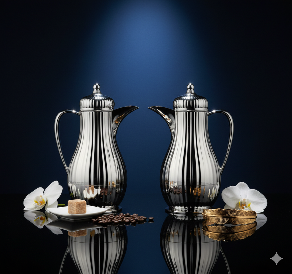 Regal by Ripple Luxury 2-Piece Thermos Set – 0.35L Coffee Flask + 0.6L Tea Flask – Gold / Silver / Jet Black – ABS Body with Glass Liner – Hot & Cold Vacuum Flask