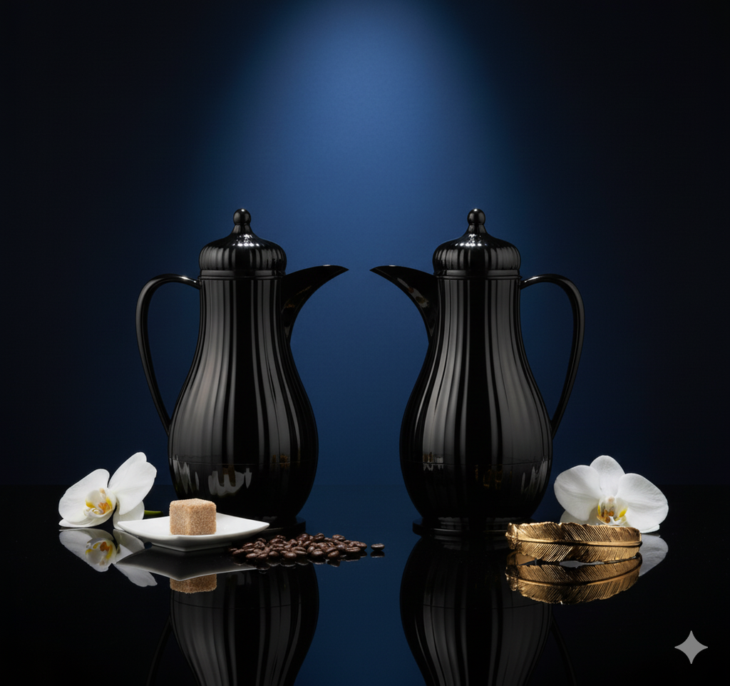 Regal by Ripple Luxury 2-Piece Thermos Set – 0.35L Coffee Flask + 0.6L Tea Flask – Gold / Silver / Jet Black – ABS Body with Glass Liner – Hot & Cold Vacuum Flask