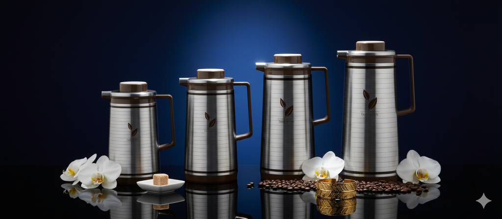 Regal by Ripple Stainless Steel Vacuum Flask – 1.0L / 1.3L / 1.6L / 1.9L – Insulated Beverage Server with Glass Liner – Hot & Cold Jug with Handle