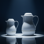 Regal by Ripple Vacuum Flask Set – 0.5L & 1.0L – Elegant White – Plastic Body with Glass Liner – Double Wall Thermal Jug Set – Keeps Hot & Cold – Coffee Butler Collection – RCW-05/10