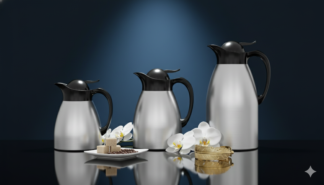 Regal by Ripple Vacuum Flask – Stainless Steel Body with Glass Liner – Double-Wall Insulated Thermal Jug – Black & Silver Finish – Available in 1.0 L / 1.3 L / 1.6 L