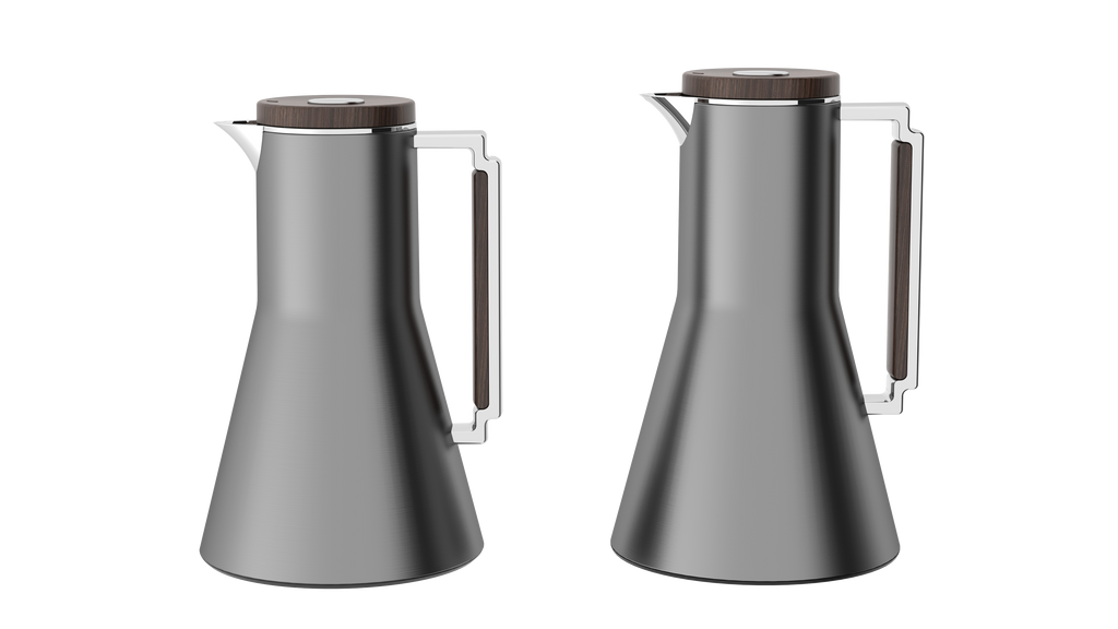Double Wall Stainless Steel Body + Glass Liner Vacuum Jug – Set of 2