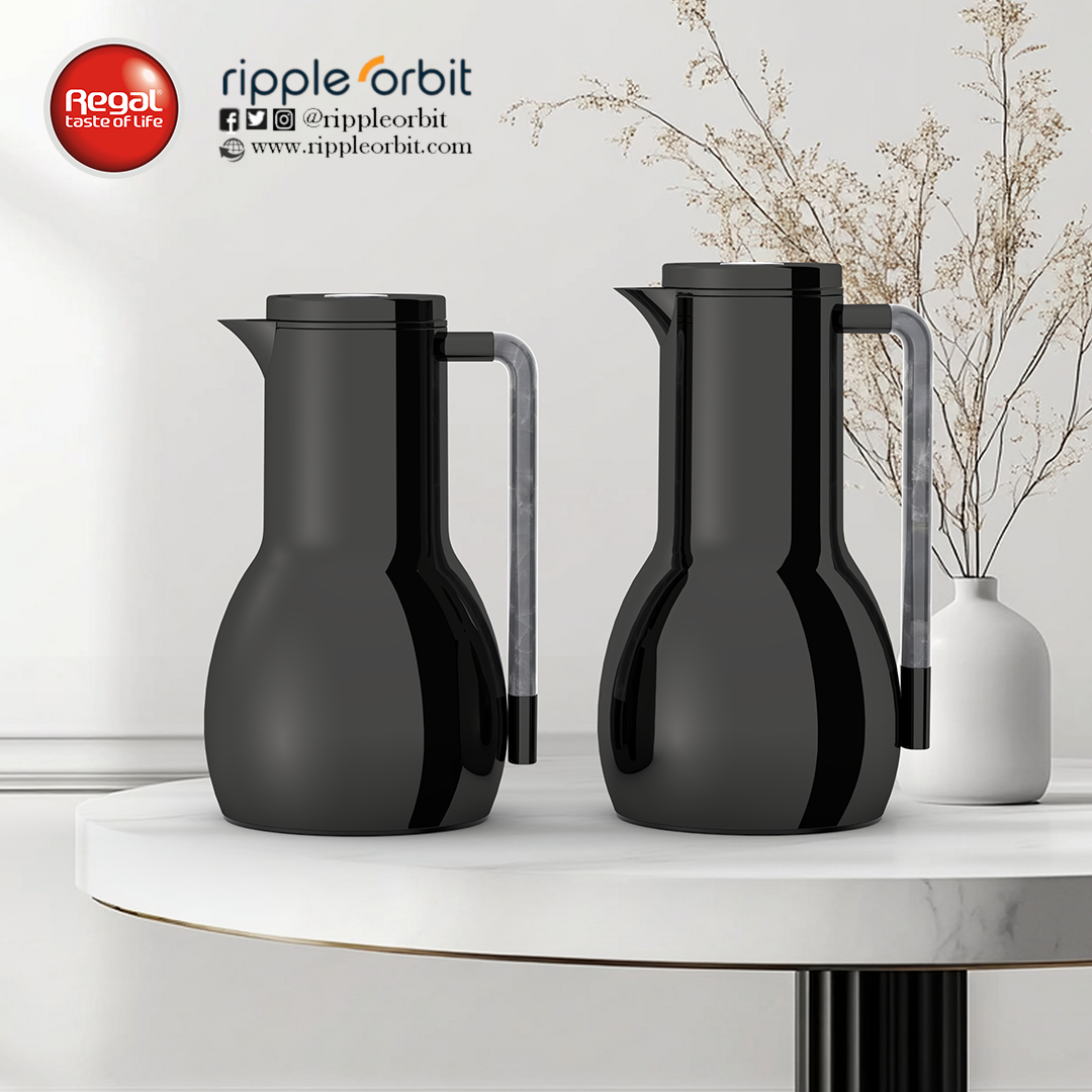 Regal by Ripple 2-Piece Vacuum Flask Set – Stainless Steel Body with Glass Liner – Double-Wall Insulated Thermal Jug Set (0.7 L + 1.0 L) – 6 Elegant Colors