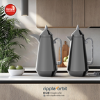 Regal by Ripple Vacuum Flask Set (2 x 1L), Double Wall Stainless Steel Body with Glass Liner, Hot & Cold Insulated Vacuum Jugs, Leak-Resistant, for Arabic Coffee & Tea