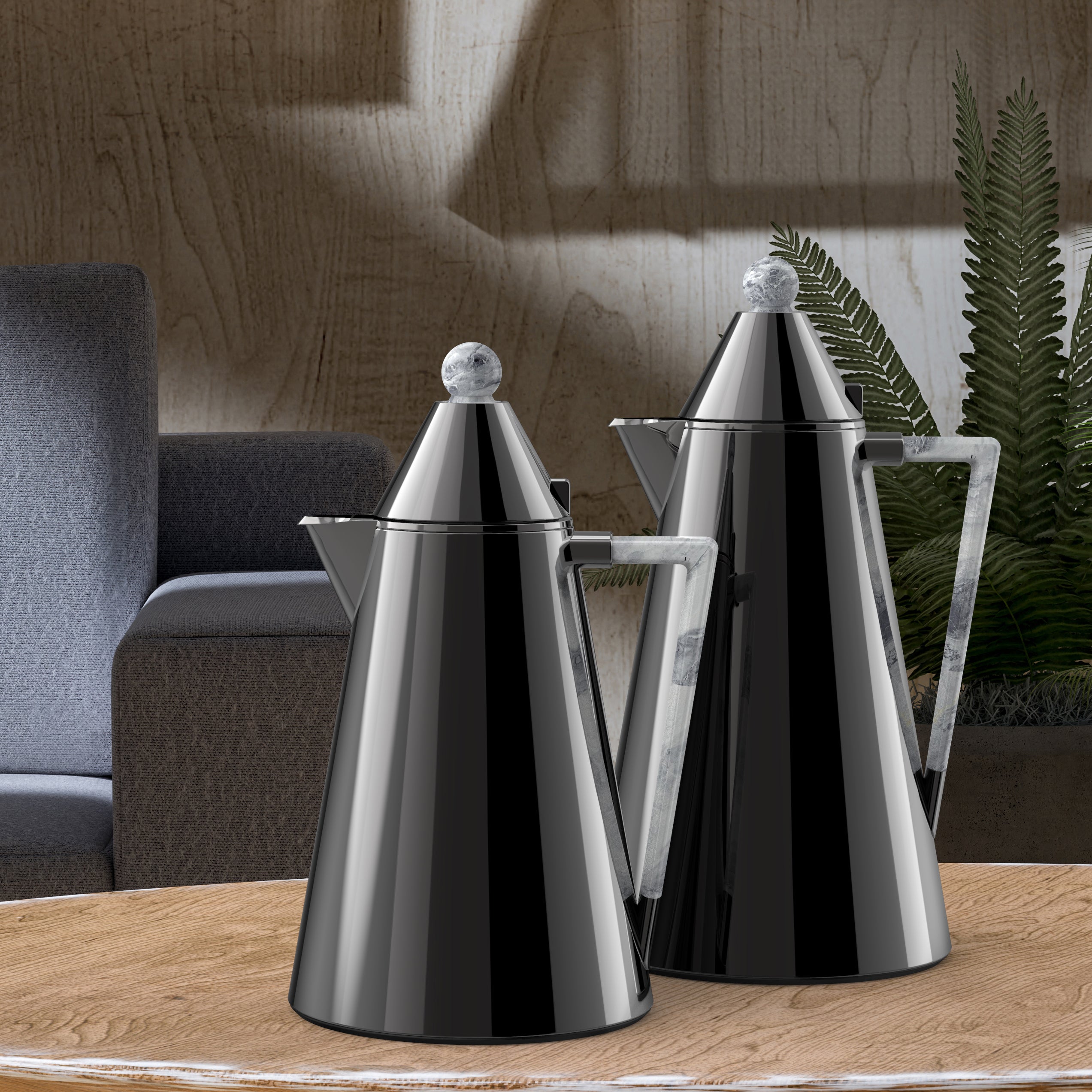 Regal by Ripple RGD17 Series 2-Piece Vacuum Flask Set (0.5 L + 1.0 L) – Stainless Steel Body with Glass Liner – Elegant Arabic Coffee & Tea Thermos – 4 Designer Color Options