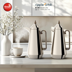 Regal by Ripple Vacuum Flask Set (2 x 1L), Double Wall Stainless Steel Body with Glass Liner, Hot & Cold Insulated Vacuum Jugs, Leak-Resistant, for Arabic Coffee & Tea