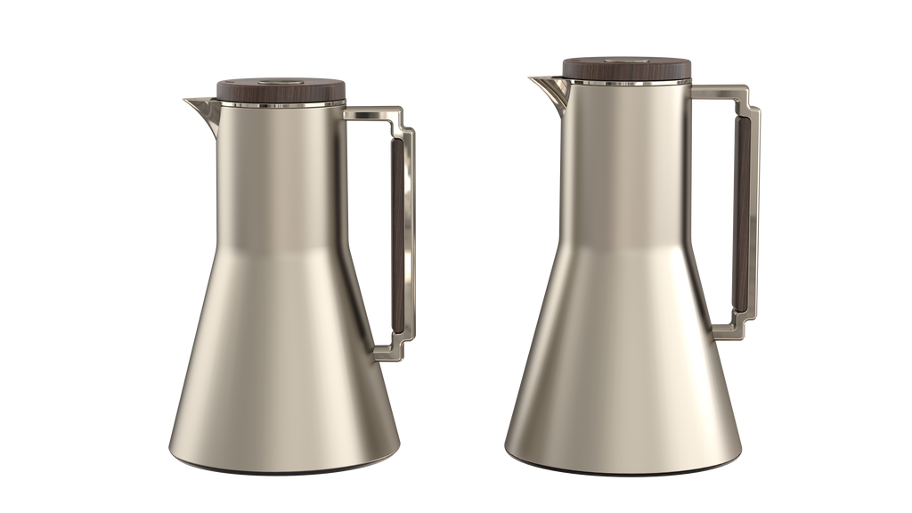 Double Wall Stainless Steel Body + Glass Liner Vacuum Jug – Set of 2