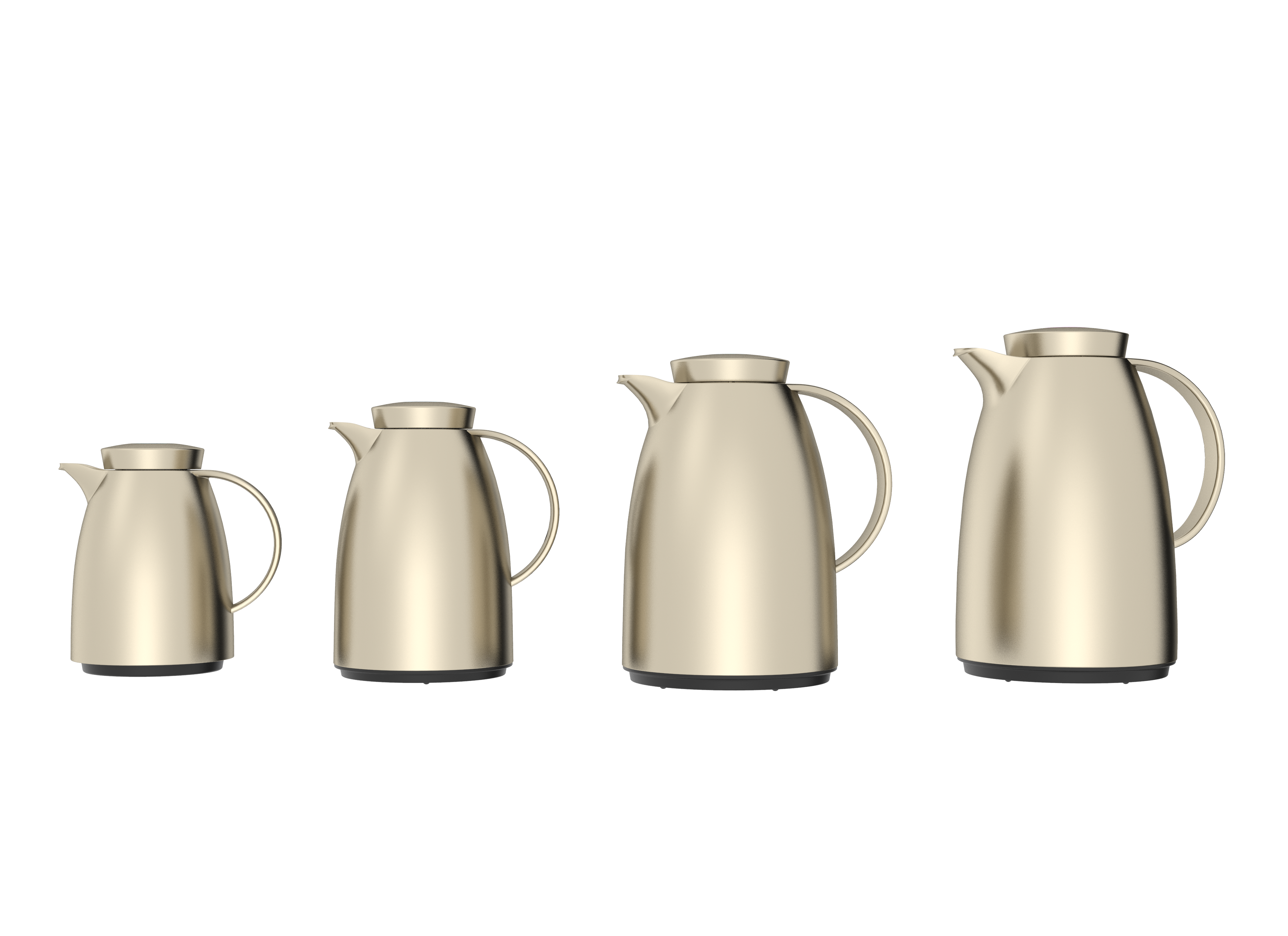 Ripple Regal Insulated Beverage Server Set – ABS Body with Glass Liner, Matt Gold Finish (0.35L + 1.5L / 0.5L + 1.0L)