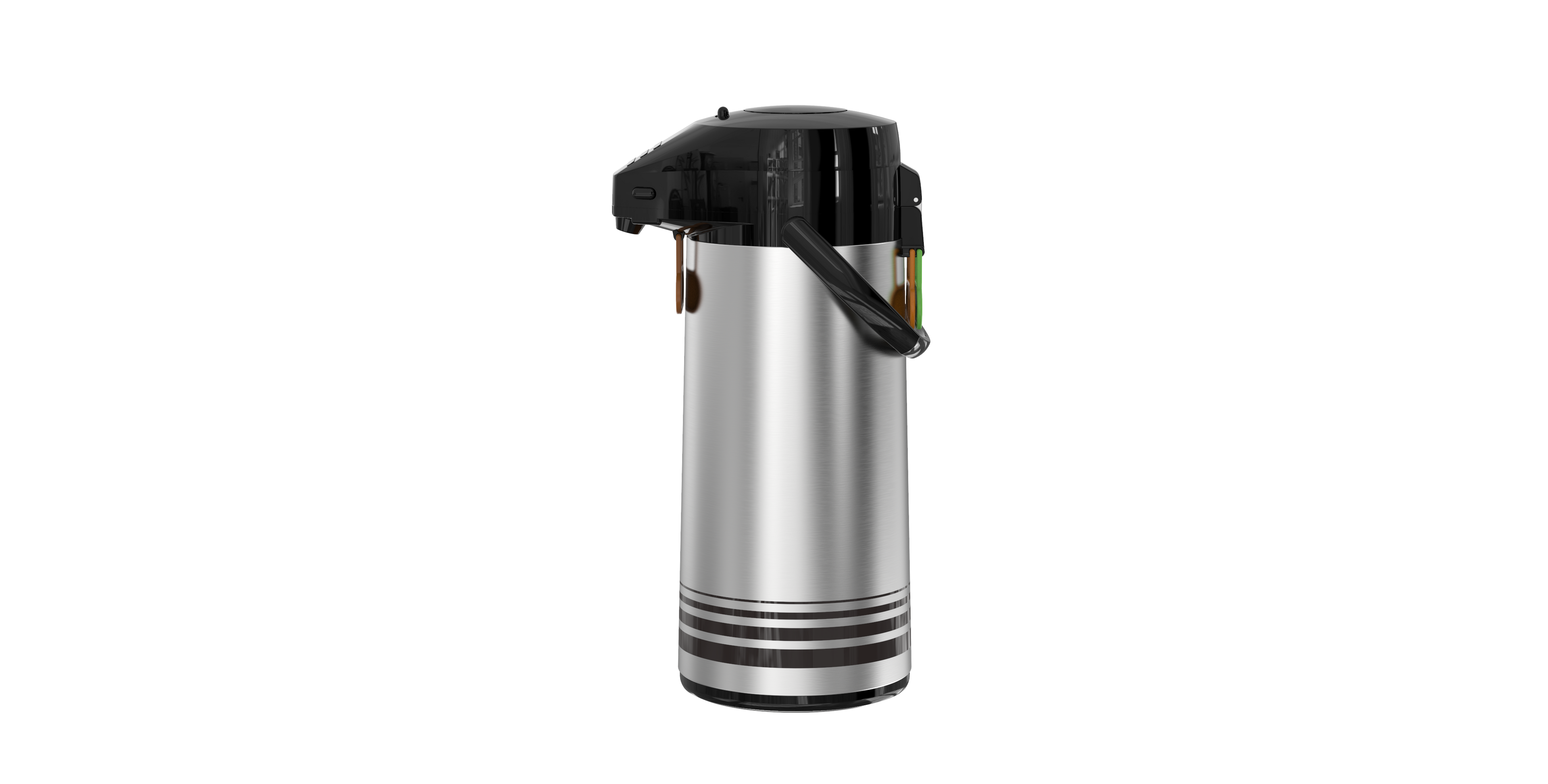 Regal by Ripple Vacuum Flask Airpot – Stainless Steel Body with Glass Liner – Pump Dispenser for Hot & Cold Beverages – Black & Silver Finish – Available in 1.0L / 1.3L / 1.6L