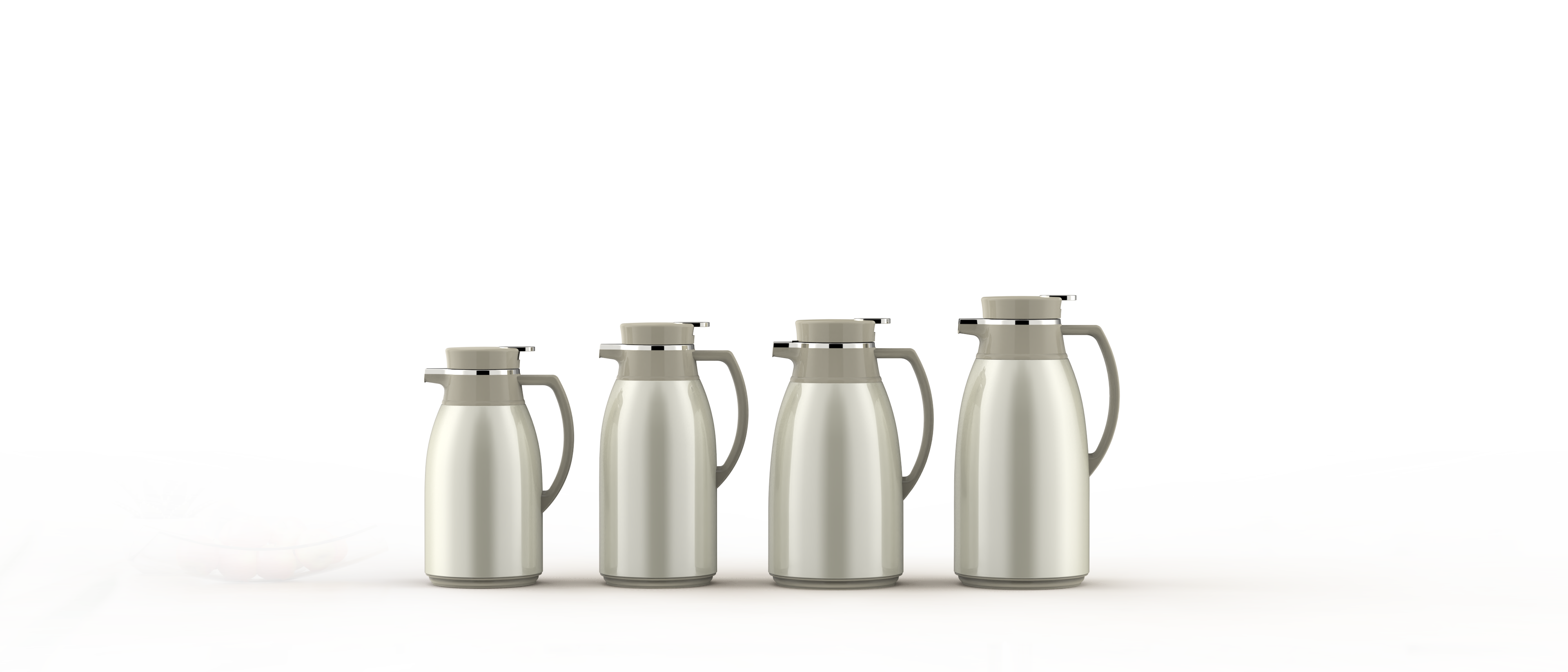 Regal by Ripple Pearl White Stainless Steel Thermos Flask – 1.0L / 1.3L / 1.6L / 1.9L – Vacuum Insulated Beverage Server with Glass Liner – Hot & Cold Jug