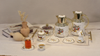 Regal by Ripple 24PCS Tea & Coffee Set – 2 Vacuum Flasks (0.5L + 1L), Cups, Saucers, Sugar & Date Bowl –White+Gold Parts Accents