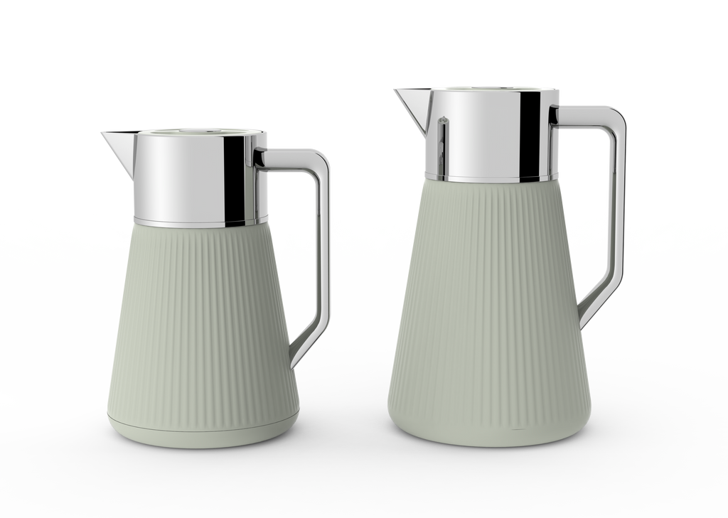 Ripple Regal Insulated Beverage Server – Plastic Body with Glass Liner, Ribbed Modern Design (0.5L / 1.0L, 4 Colors Available)