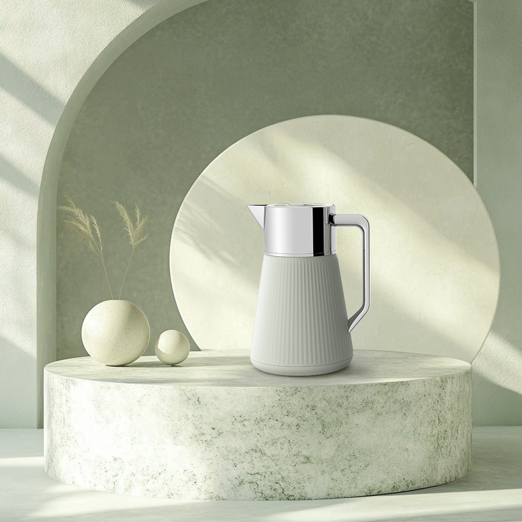 Ripple Regal Insulated Beverage Server – Plastic Body with Glass Liner, Ribbed Modern Design (0.5L / 1.0L, 4 Colors Available)