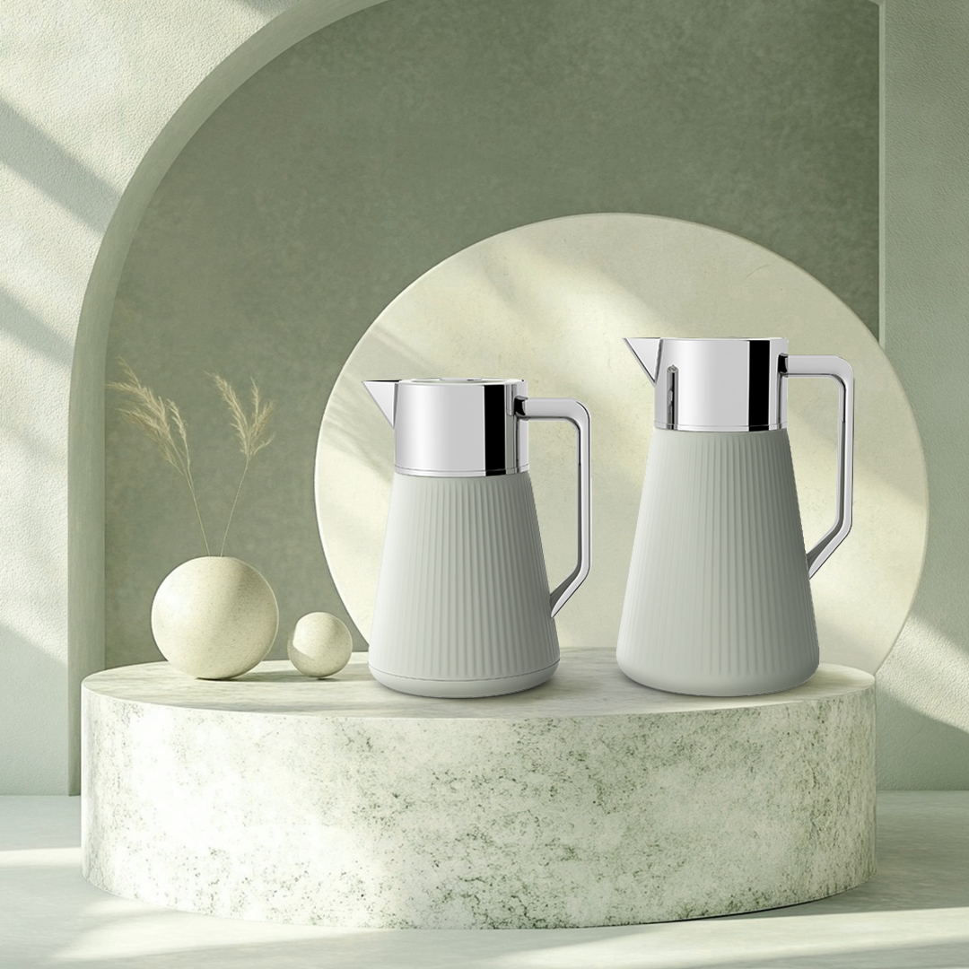 Ripple Regal Insulated Beverage Server – Plastic Body with Glass Liner, Ribbed Modern Design (0.5L / 1.0L, 4 Colors Available)