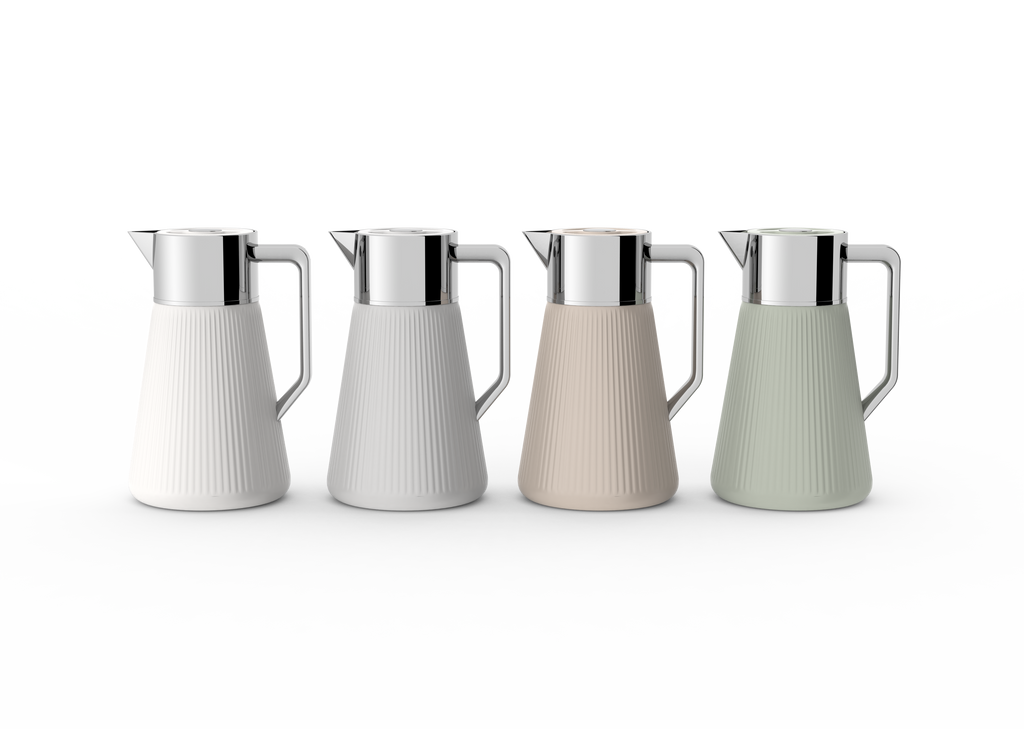 Ripple Regal Insulated Beverage Server – Plastic Body with Glass Liner, Ribbed Modern Design (0.5L / 1.0L, 4 Colors Available)