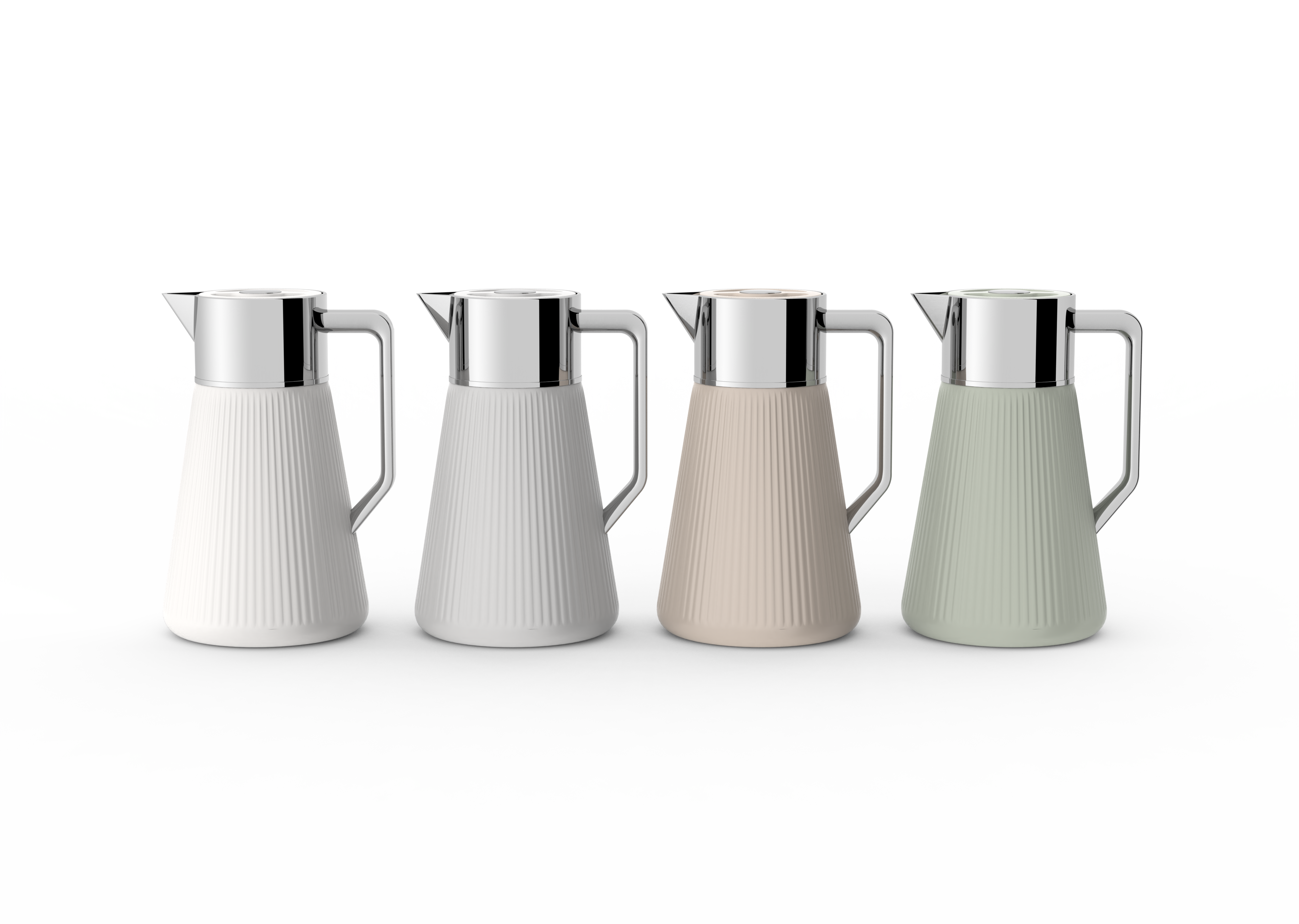 Ripple Regal Insulated Beverage Server – Plastic Body with Glass Liner, Ribbed Modern Design (0.5L / 1.0L, 4 Colors Available)