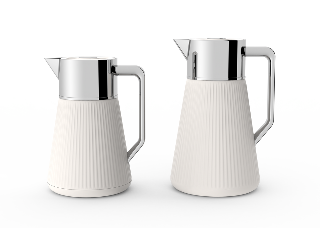 Ripple Regal Insulated Beverage Server – Plastic Body with Glass Liner, Ribbed Modern Design (0.5L / 1.0L, 4 Colors Available)